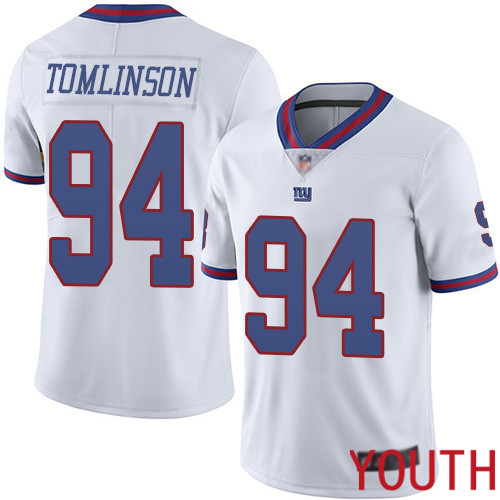 Youth New York Giants 94 Dalvin Tomlinson Limited White Rush Vapor Untouchable Football NFL Jersey